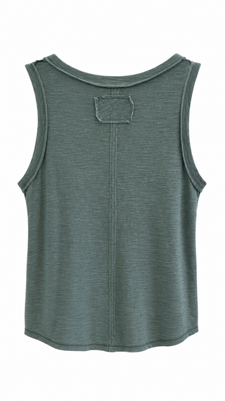 Everyday Relaxed Raw Hem Tank - Ash Jade