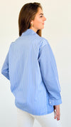 Multi Pinstripe Pocket Blouse-110 Short Sleeve Tops-OOPS!-Coastal Bloom Boutique, find the trendiest versions of the popular styles and looks Located in Indialantic, FL