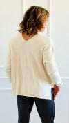 Pure Luxe V-Neck Italian Sweater- Oyster-140 Sweaters-Aute-Coastal Bloom Boutique, find the trendiest versions of the popular styles and looks Located in Indialantic, FL