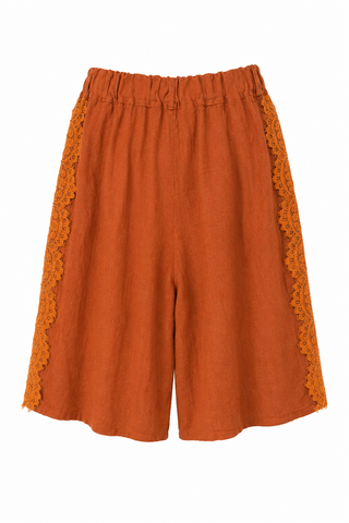 Lace the Day Italian Short- Rust