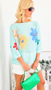 Bright Days Italian St Tropez Sweater - Mint-140 Sweaters-Italianissimo-Coastal Bloom Boutique, find the trendiest versions of the popular styles and looks Located in Indialantic, FL