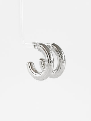 Stainless Steel Off The Traxy Hoop Earring-230 Jewelry-NYC-Coastal Bloom Boutique, find the trendiest versions of the popular styles and looks Located in Indialantic, FL