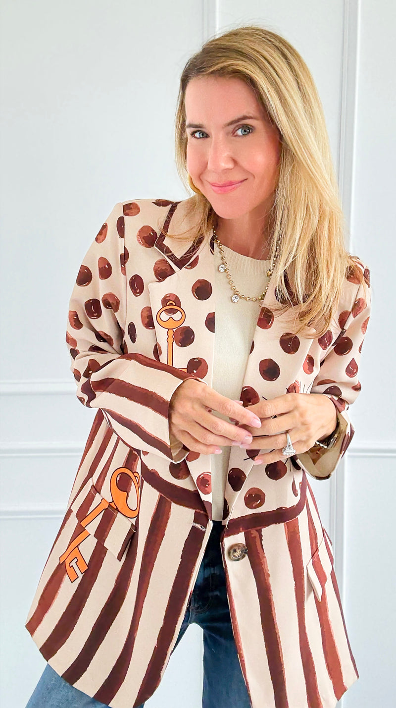 Twin Tigri Italian Jacket-160 Jackets-Italianissimo-Coastal Bloom Boutique, find the trendiest versions of the popular styles and looks Located in Indialantic, FL