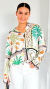 Tropical Vibes Italian Blouse-110 Long Sleeve Tops-SORPRESA-Coastal Bloom Boutique, find the trendiest versions of the popular styles and looks Located in Indialantic, FL