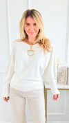 Sunday Muse Dolman Knit Sweater - Cream-140 Sweaters-she + sky-Coastal Bloom Boutique, find the trendiest versions of the popular styles and looks Located in Indialantic, FL