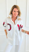 Tartan Love Italian Blouse-110 Long Sleeve Tops-TATTOO Z-Coastal Bloom Boutique, find the trendiest versions of the popular styles and looks Located in Indialantic, FL