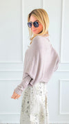 Asymmetrical Cowl Neck Italian Sweater-Taupe-140 Sweaters-J.D. PRONTO MODA-Coastal Bloom Boutique, find the trendiest versions of the popular styles and looks Located in Indialantic, FL