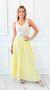 Serenity Italian Skirt- Yellow-170 bottoms-Italianissimo-Coastal Bloom Boutique, find the trendiest versions of the popular styles and looks Located in Indialantic, FL