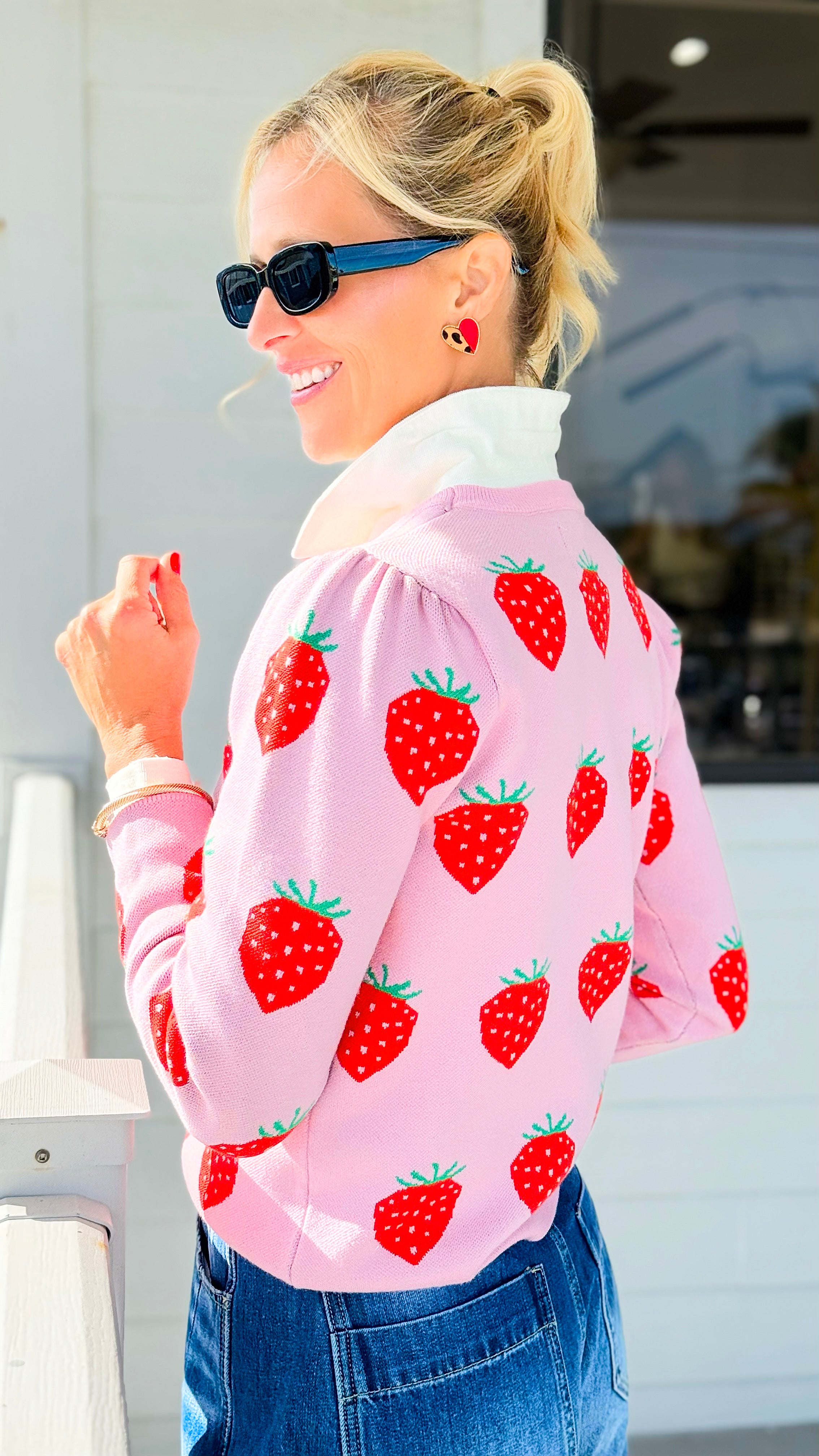 Berry Daydream Knit Sweater-140 Sweaters-LovLov-Coastal Bloom Boutique, find the trendiest versions of the popular styles and looks Located in Indialantic, FL