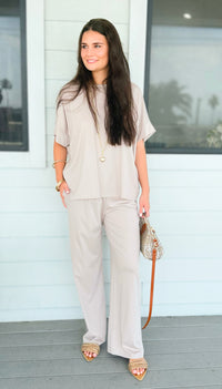 Chic Alert Italian Set - Taupe-210 Loungewear/Sets-Italianissimo-Coastal Bloom Boutique, find the trendiest versions of the popular styles and looks Located in Indialantic, FL
