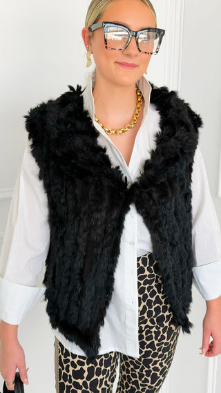 Plush Open Front Vest