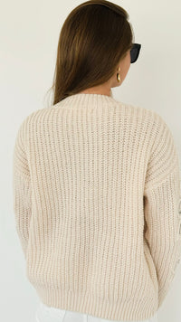 Whimsical Bow Knit Pullover-140 Sweaters-LC Lizette-Coastal Bloom Boutique, find the trendiest versions of the popular styles and looks Located in Indialantic, FL