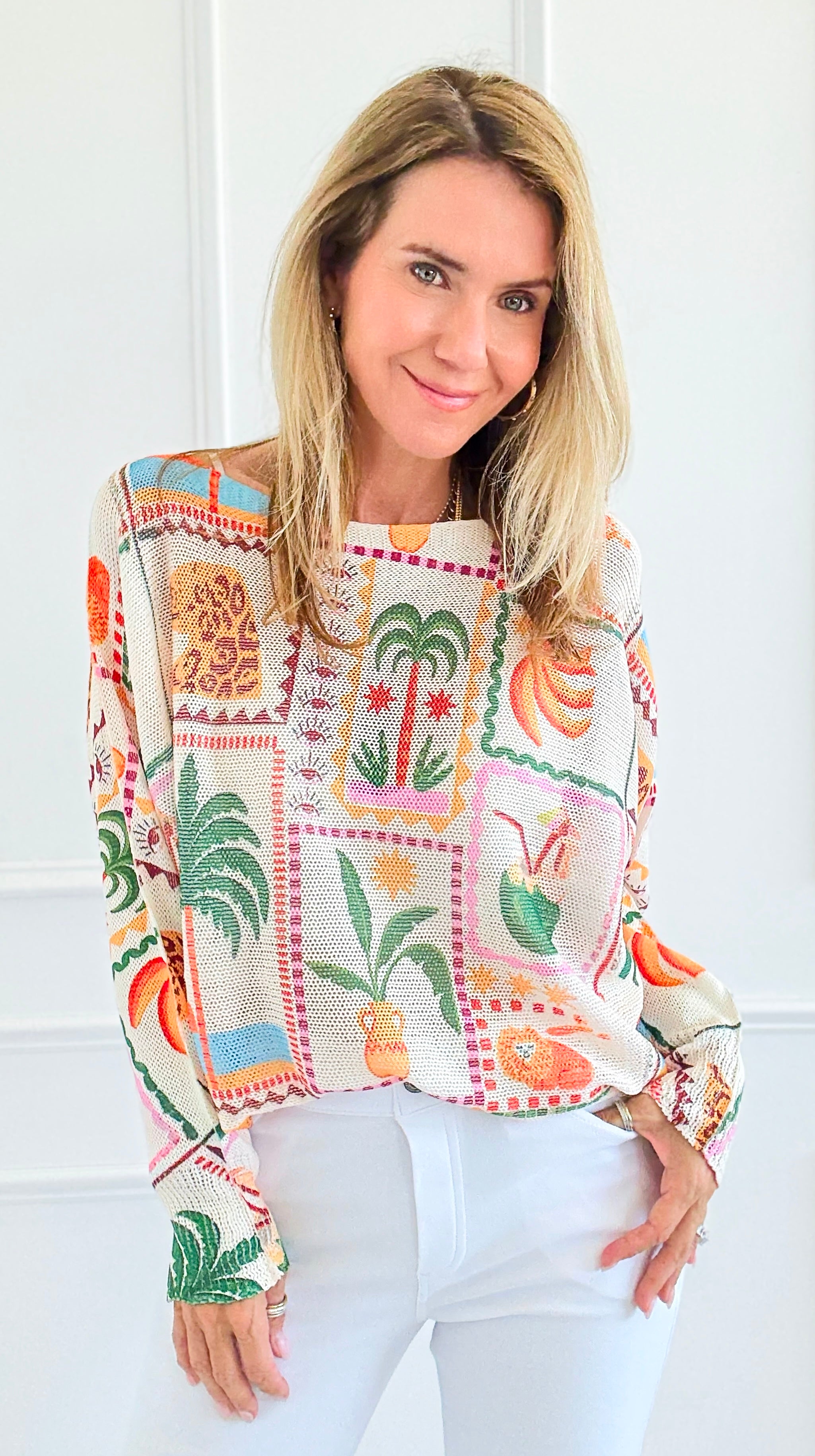 Mai Tai Majesty Italian St Tropez Sweater-140 Sweaters-SORPRESA-Coastal Bloom Boutique, find the trendiest versions of the popular styles and looks Located in Indialantic, FL