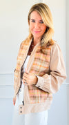 Cozy Plaid Contrast Jacket-160 Jackets-mystree-Coastal Bloom Boutique, find the trendiest versions of the popular styles and looks Located in Indialantic, FL