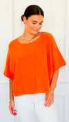 Winter in Amalfi Italian Top - Tangerine-140 Sweaters-Italianissimo-Coastal Bloom Boutique, find the trendiest versions of the popular styles and looks Located in Indialantic, FL