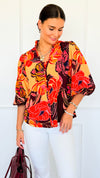 Wild Bloom Button Top-110 Long Sleeve Tops-oddi-Coastal Bloom Boutique, find the trendiest versions of the popular styles and looks Located in Indialantic, FL