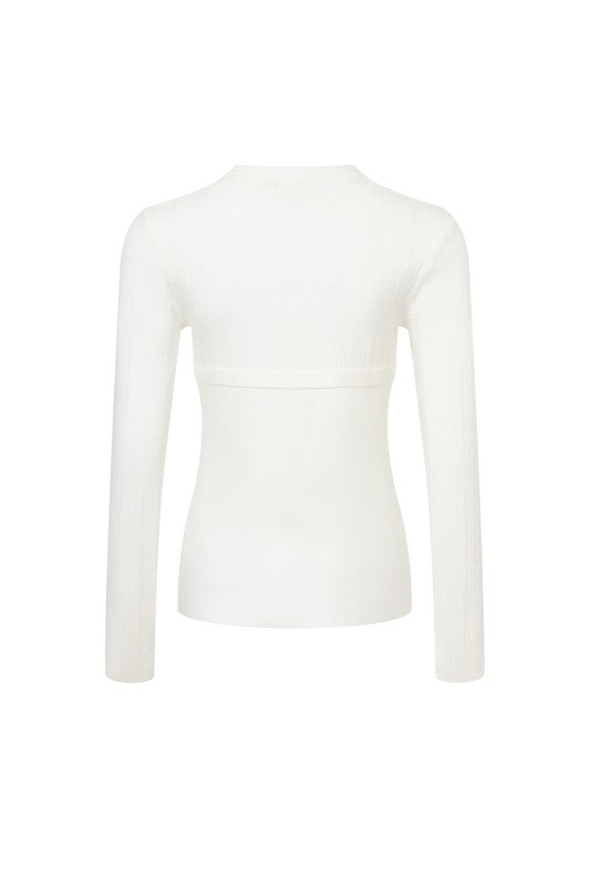 Command Attention Ribbed Top - White-130 Long Sleeve Tops-rivir-Coastal Bloom Boutique, find the trendiest versions of the popular styles and looks Located in Indialantic, FL