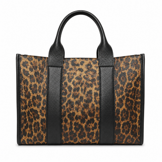 Leopard Capri Italian Leather Tote - Gold