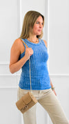 Barely There Ribbed Tank Top - Classic Blue-100 Sleeveless Tops-Zenana-Coastal Bloom Boutique, find the trendiest versions of the popular styles and looks Located in Indialantic, FL