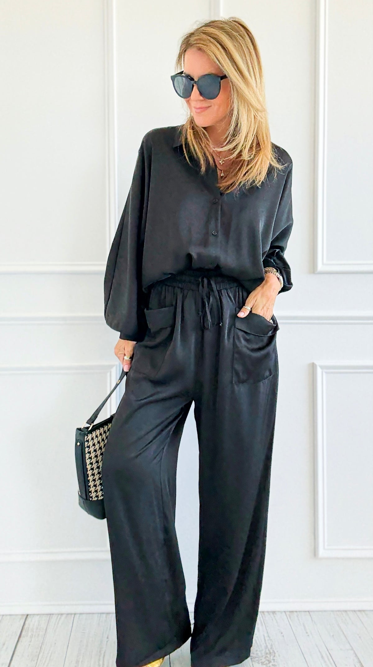 Slow Mornings Set - Black-210 Loungewear/Sets-Jodifl-Coastal Bloom Boutique, find the trendiest versions of the popular styles and looks Located in Indialantic, FL