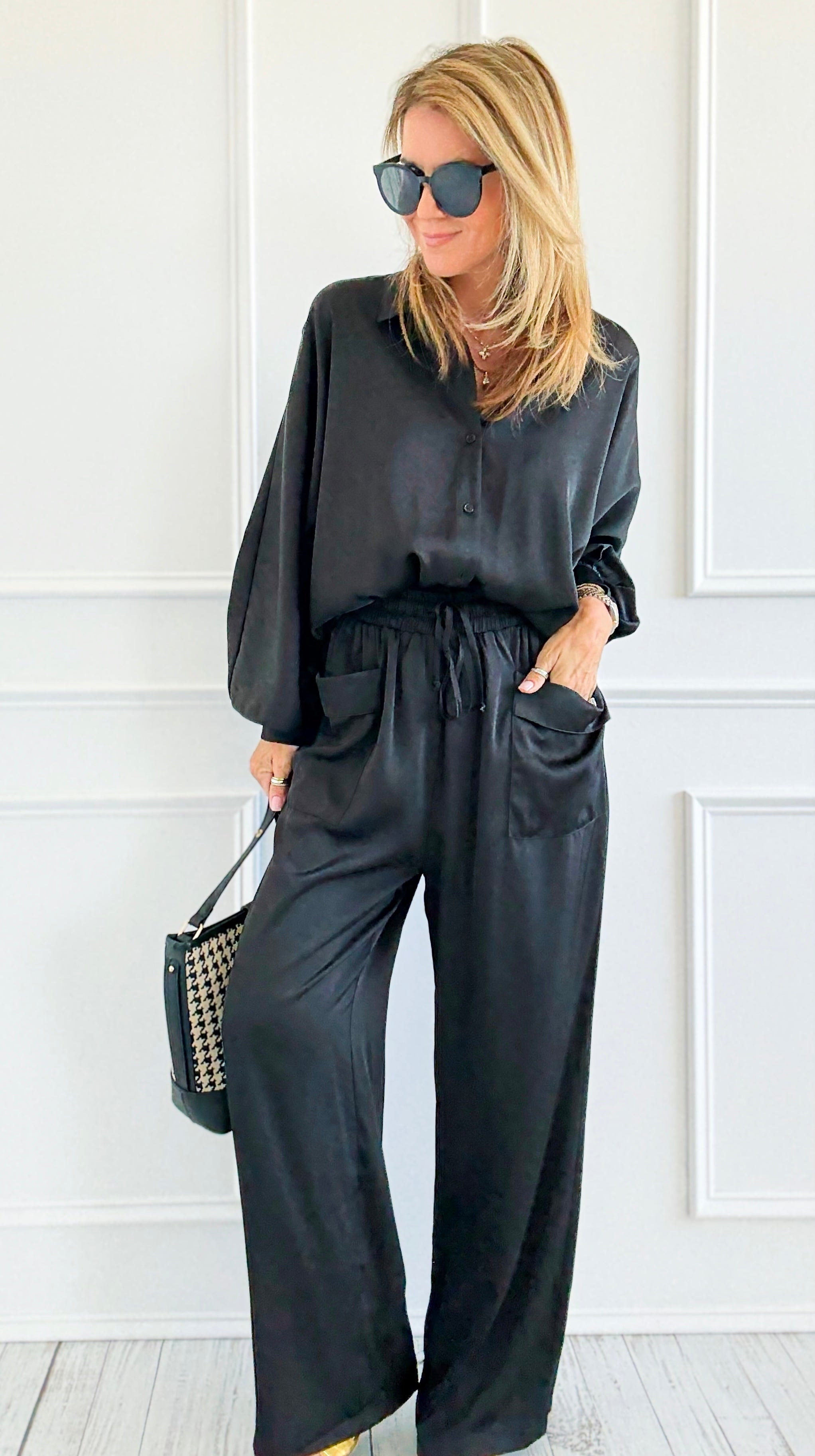 Slow Mornings Set - Black-210 Loungewear/Sets-Jodifl-Coastal Bloom Boutique, find the trendiest versions of the popular styles and looks Located in Indialantic, FL