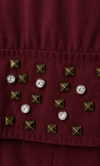 Studded Socialite Italian Short- Burgundy