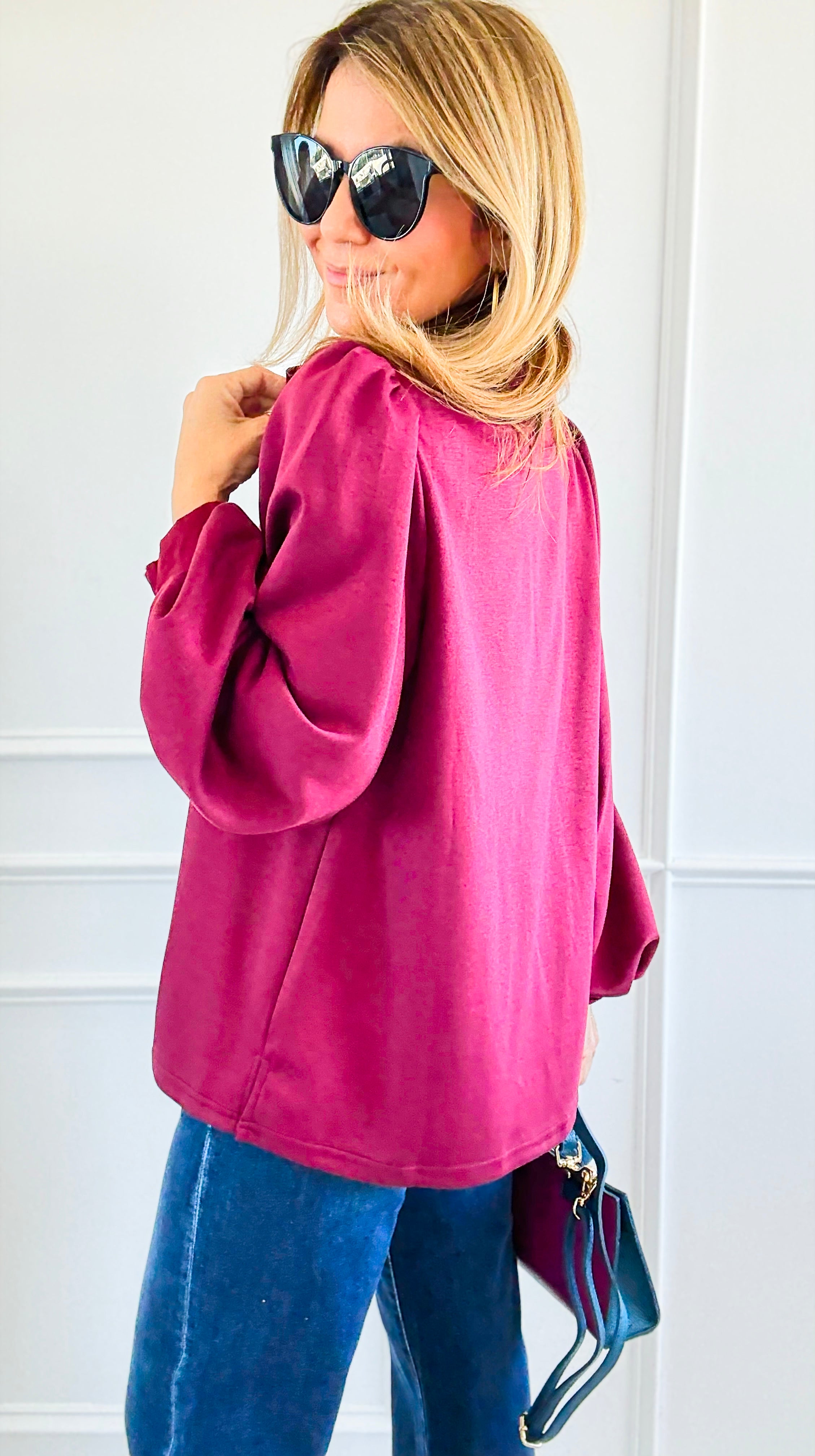 High Drama Balloon Sleeve Top-110 Long Sleeve Tops-JODIFL-Coastal Bloom Boutique, find the trendiest versions of the popular styles and looks Located in Indialantic, FL