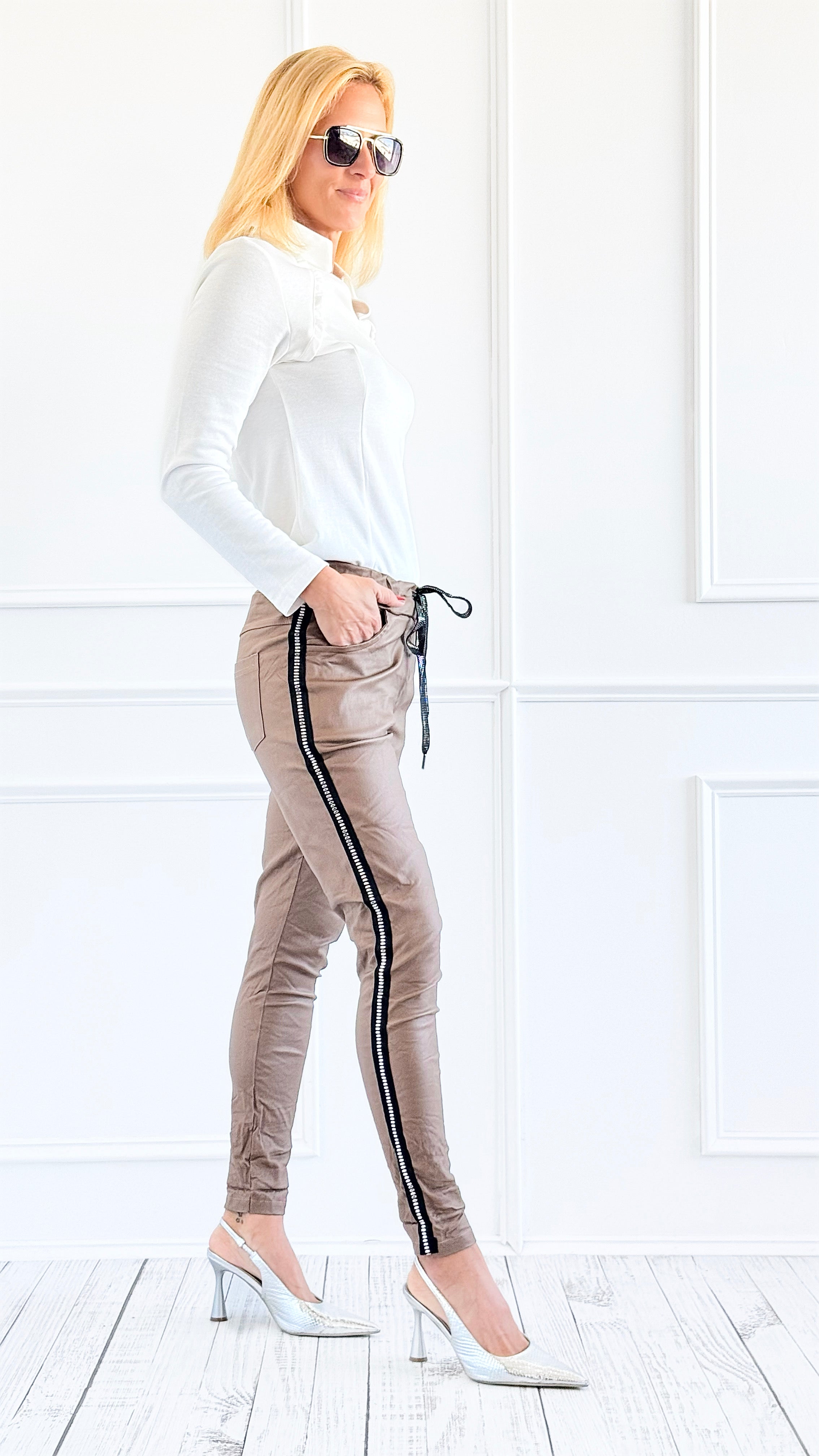 Urban Edge Tapered Italian Joggers-180 Joggers-VENTI6 OUTLET-Coastal Bloom Boutique, find the trendiest versions of the popular styles and looks Located in Indialantic, FL