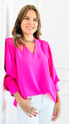 Radiant Glow Blouse Top-130 Long Sleeve Tops-Jodifl-Coastal Bloom Boutique, find the trendiest versions of the popular styles and looks Located in Indialantic, FL