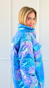 Glowing Luxe Puffer Jacket - Blue-140 Sweaters-Rousseau-Coastal Bloom Boutique, find the trendiest versions of the popular styles and looks Located in Indialantic, FL