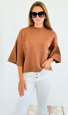 Bell Sleeve Sweater - Deep Camel-140 Sweaters-Zenana-Coastal Bloom Boutique, find the trendiest versions of the popular styles and looks Located in Indialantic, FL