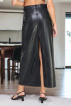 City Slicker Vegan Maxi Skirt-170 Bottoms-MISS LOVE-Coastal Bloom Boutique, find the trendiest versions of the popular styles and looks Located in Indialantic, FL
