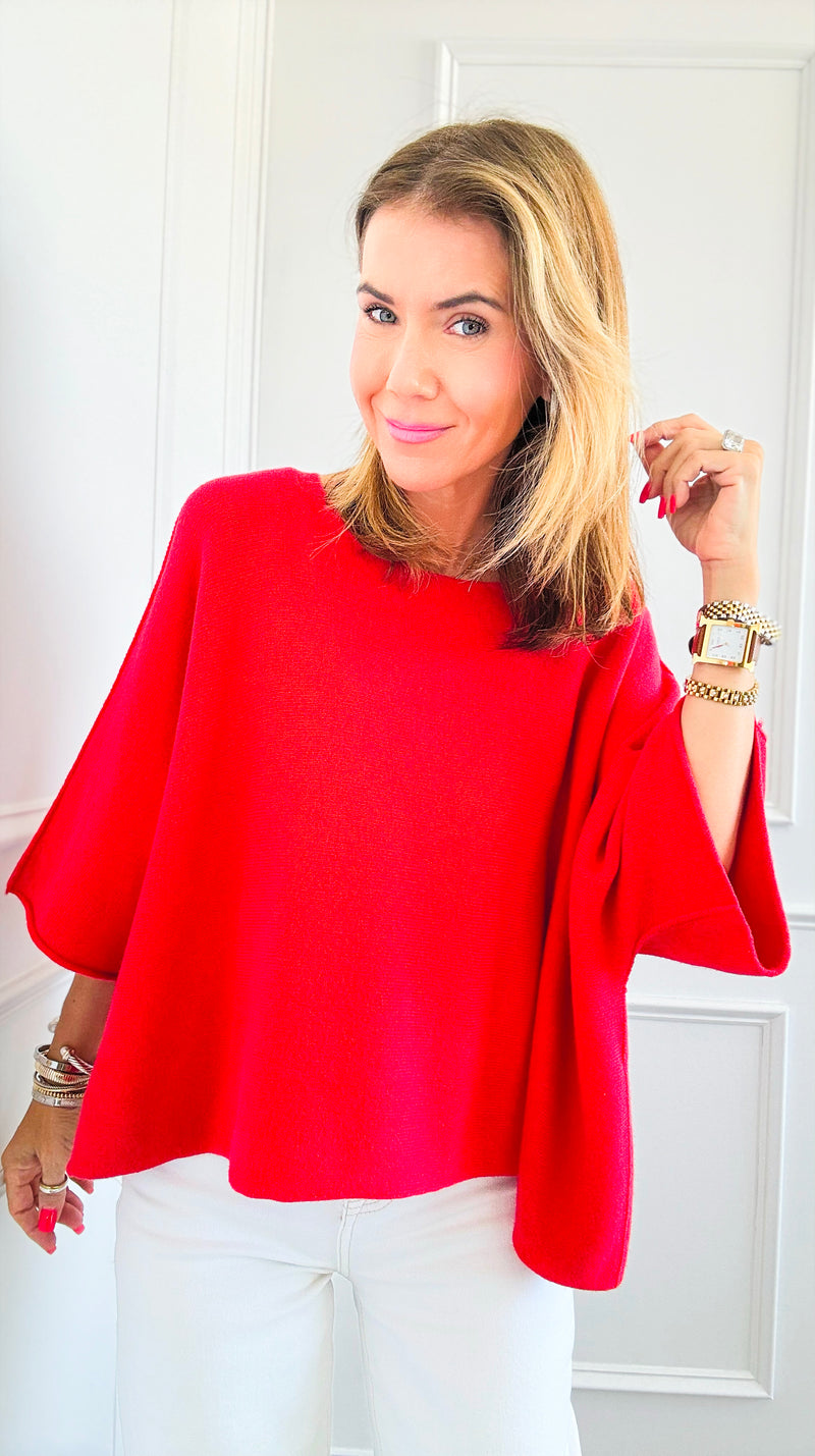 Winter in Amalfi Italian Top - Red-140 Sweaters-Italianissimo-Coastal Bloom Boutique, find the trendiest versions of the popular styles and looks Located in Indialantic, FL