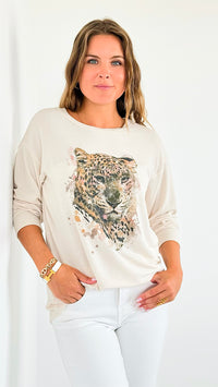 Jungle Icon Relaxed Top - Oat-130 Long Sleeve Tops-mystree-Coastal Bloom Boutique, find the trendiest versions of the popular styles and looks Located in Indialantic, FL