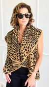 Leopard Soft Shawl Vest