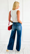 Retro Flow Fit Denim Pants-190 Denim-RISEN JEANS-Coastal Bloom Boutique, find the trendiest versions of the popular styles and looks Located in Indialantic, FL