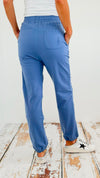 Distressed French Terry Joggers Pants-180 Joggers-oddi-Coastal Bloom Boutique, find the trendiest versions of the popular styles and looks Located in Indialantic, FL