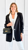 Glam Tuxedo Blazer-160 Jackets-Rousseau-Coastal Bloom Boutique, find the trendiest versions of the popular styles and looks Located in Indialantic, FL