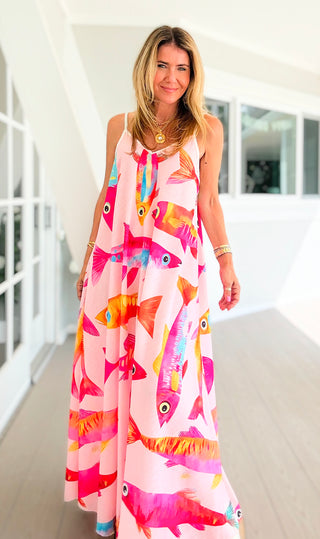 Tropical Fish Slip Italian Dress