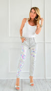 Heart Five Sequins Italian Denim Pant-100 Pants-DIPINTO DI BLU-Coastal Bloom Boutique, find the trendiest versions of the popular styles and looks Located in Indialantic, FL