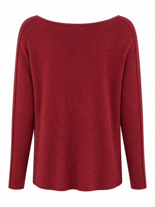 Shine Sleeve Italian Knit Sweater- Burgundy