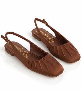 Pleated Slingback Ballet Flats