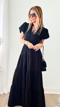 Valley Ruffle Maxi Dress - Black-200 Dresses/Jumpsuits/Rompers-entro-Coastal Bloom Boutique, find the trendiest versions of the popular styles and looks Located in Indialantic, FL