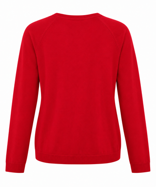 Relaxed Crew Neck Lightweight Sweater - Ruby