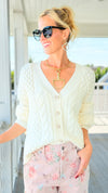 Snowfall Dream Knit Cardigan - Cream-150 Cardigans/Layers-Umgee-Coastal Bloom Boutique, find the trendiest versions of the popular styles and looks Located in Indialantic, FL
