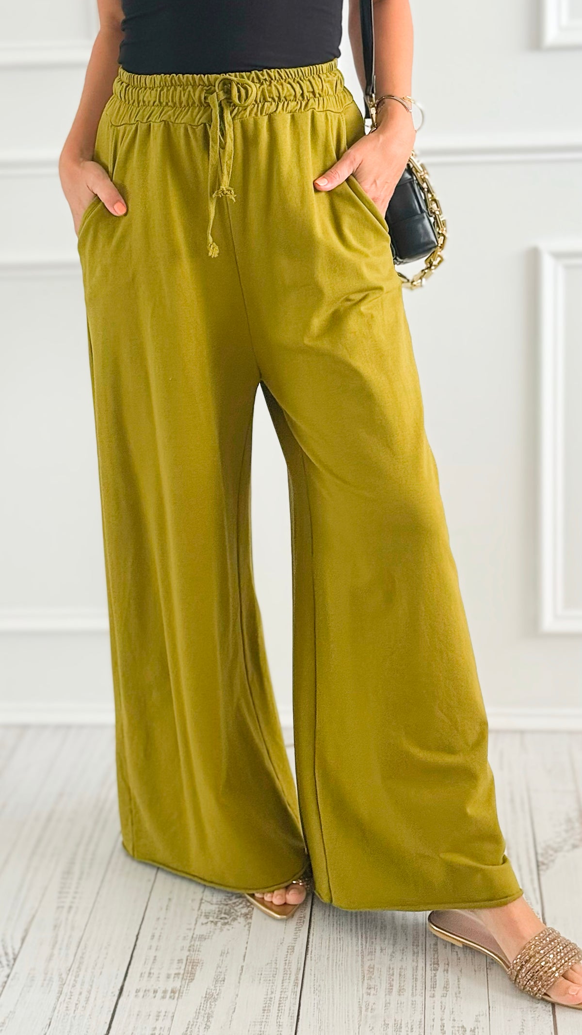 Relaxed Flare-Leg Italian Pant- Pistachio-100 Pants-AZUL MONACO-Coastal Bloom Boutique, find the trendiest versions of the popular styles and looks Located in Indialantic, FL