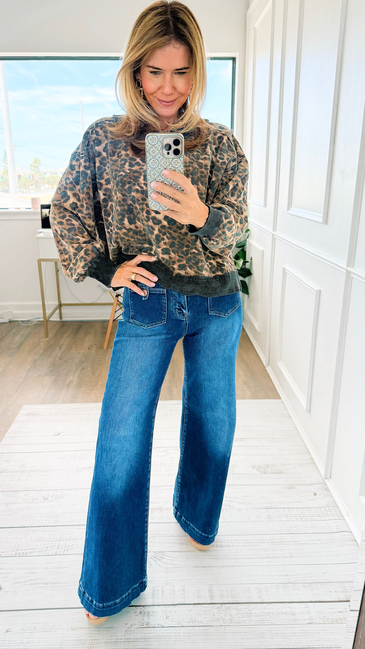 Patch-Pocket Mid Rise Jeans-190 Denim-RISEN JEANS-Coastal Bloom Boutique, find the trendiest versions of the popular styles and looks Located in Indialantic, FL