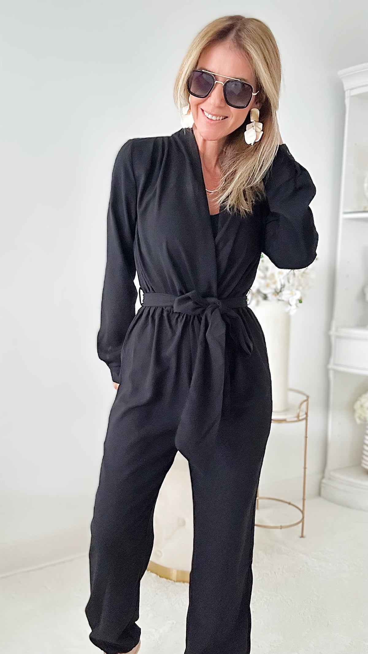 City Sleek Jumpsuit - Black-200 dresses/jumpsuits/rompers-HYFVE-Coastal Bloom Boutique, find the trendiest versions of the popular styles and looks Located in Indialantic, FL