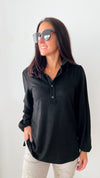 Willabella Faux Suede Top - Black-130 Long Sleeve Tops-Joh Apparel-Coastal Bloom Boutique, find the trendiest versions of the popular styles and looks Located in Indialantic, FL