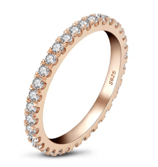 925 Sterling Silver Rosé Eternity Band Ring